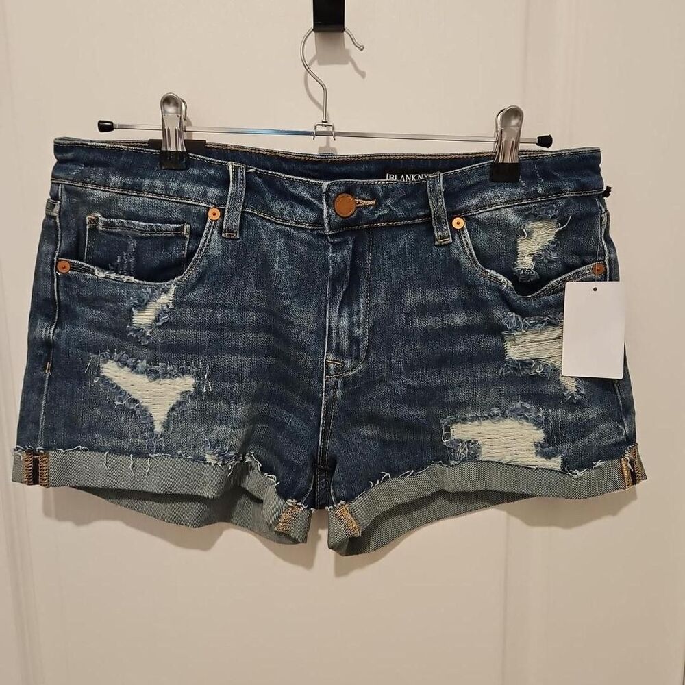 Blank-nyc Women's Blue and Navy Shorts